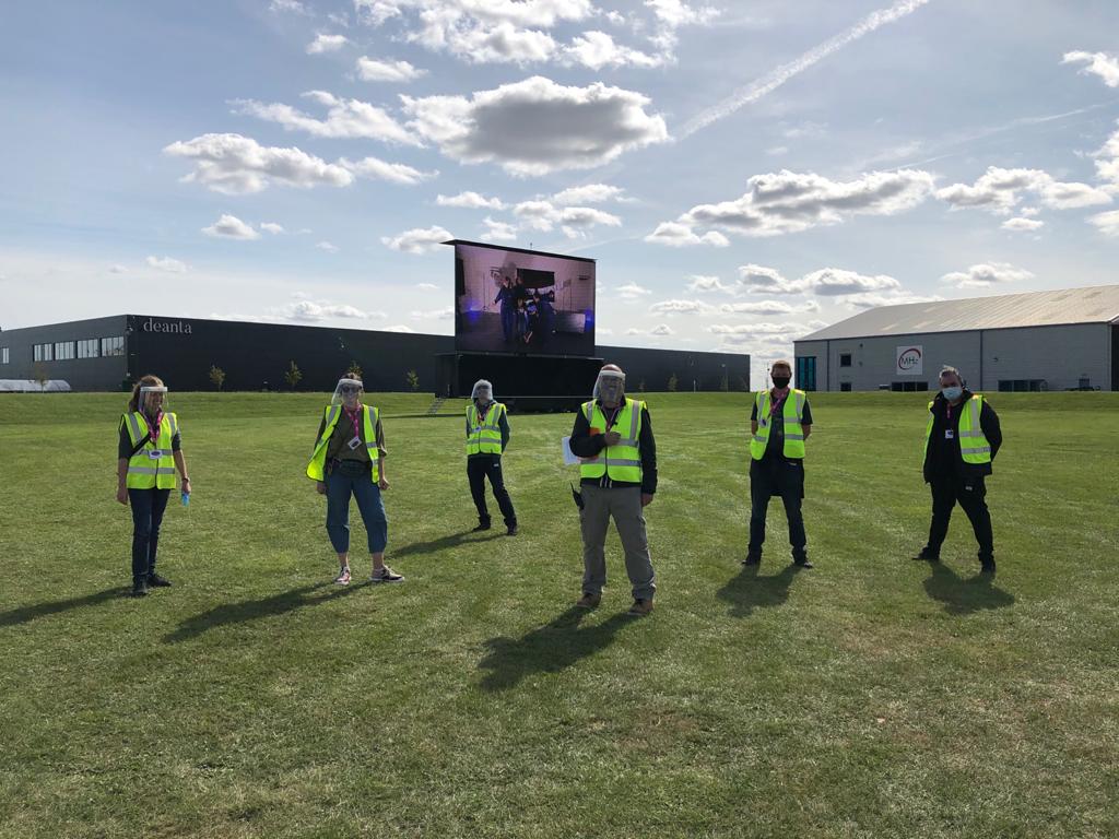 Group of staff and volunteers at the Drive-in